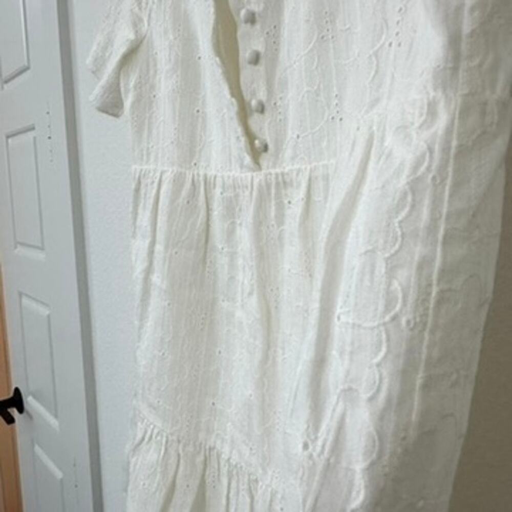 Madewell White Eyelet Babydoll Mini Dress in size S - Picture 4 of 6